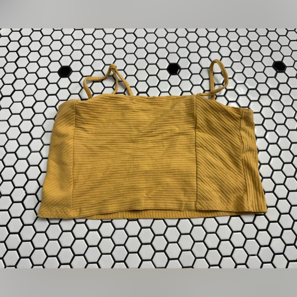 Society amuse cropped Mustard Yellow Women's Top size large